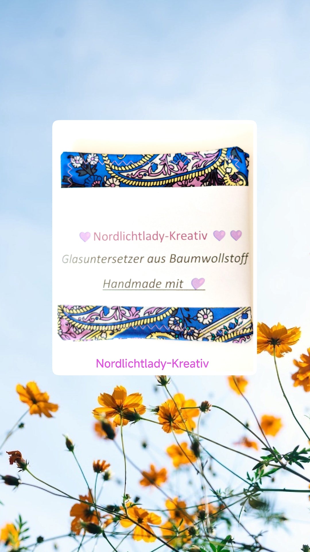 Glasuntersetzer 6-Set mit Vlieseinlage