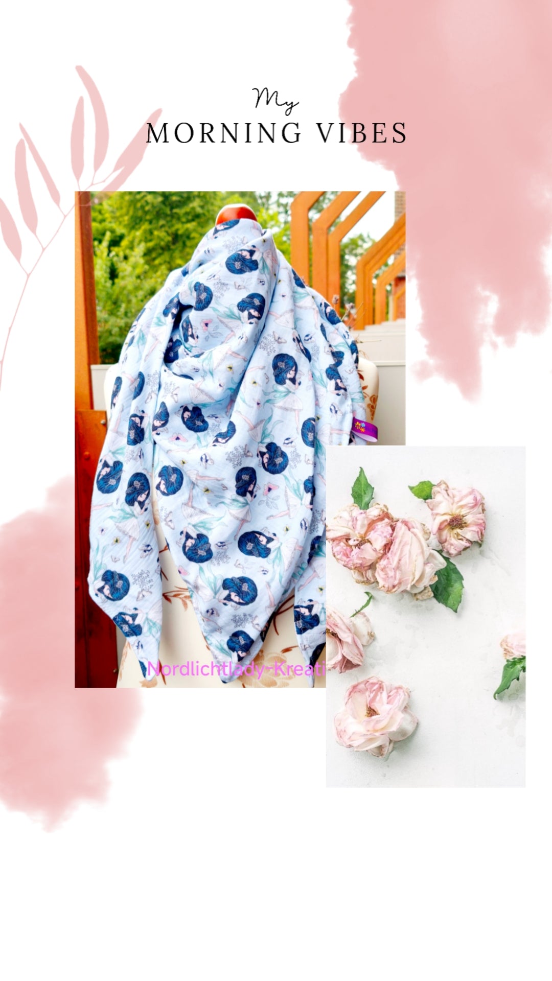 Elfen Dreieckstuch doppellagig aus hochwertigen Musselinstoff