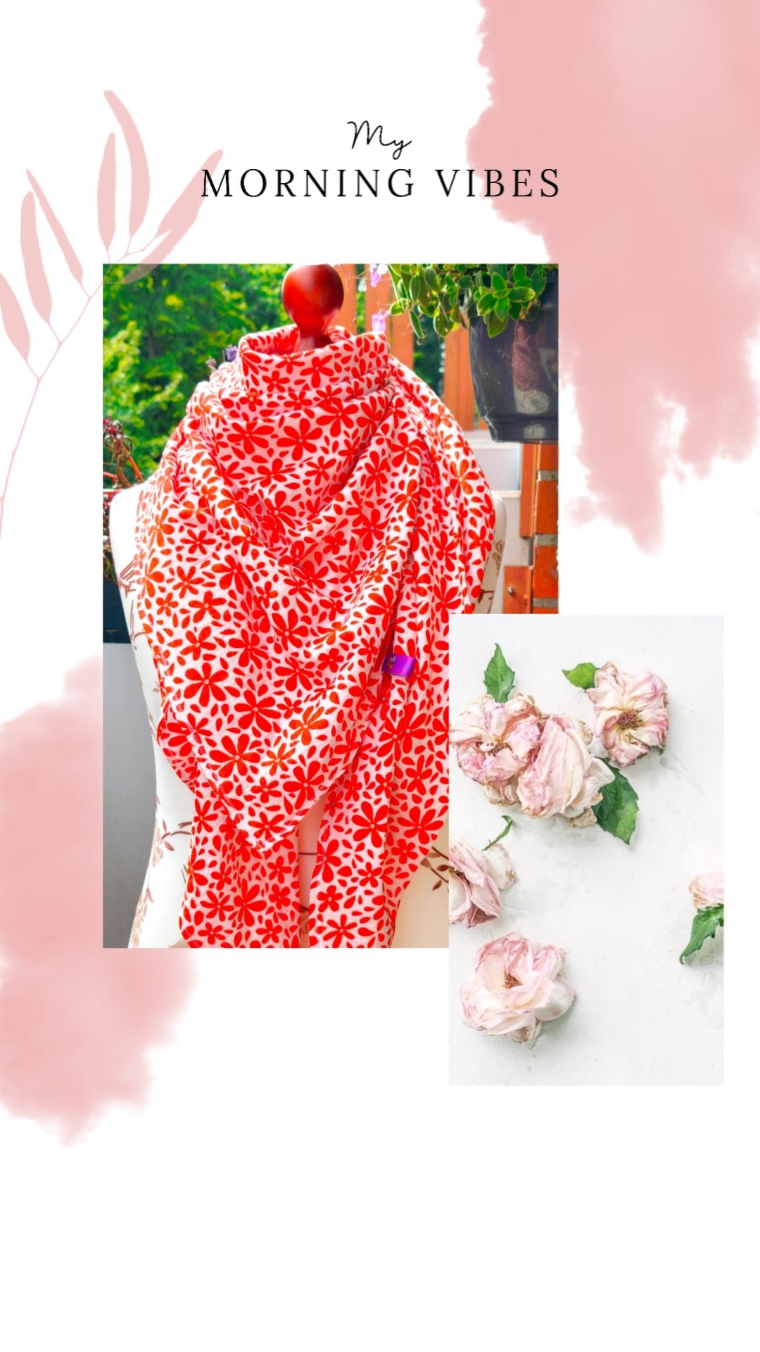 Elegantes doppellagiges Dreieckstuch aus hochwertigen Musselinstoff