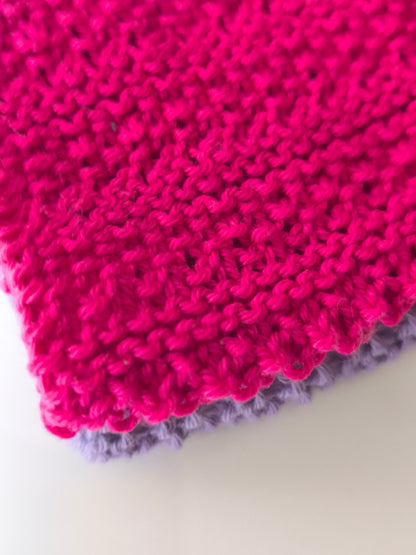 Kräftige Farben!             Gestrickte Spültücher aus 100 % iger Baumwolle. 2- Set