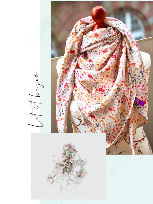 Blumen Dreieckstuch aus hochwertigen RippJersey